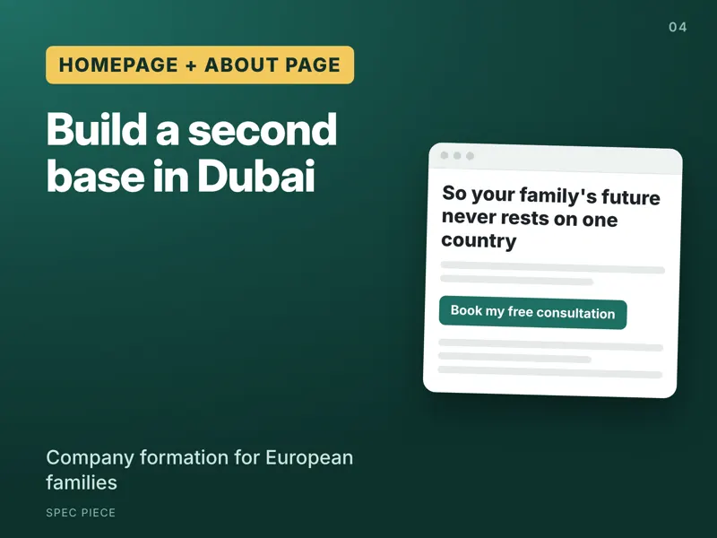 Homepage and about page for VIPs Dubai