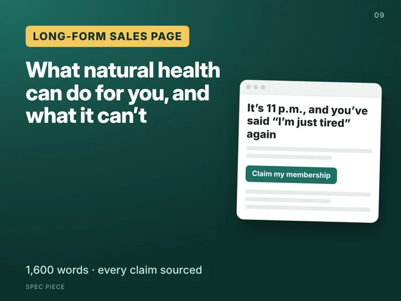 Long-form sales page for Rootwell